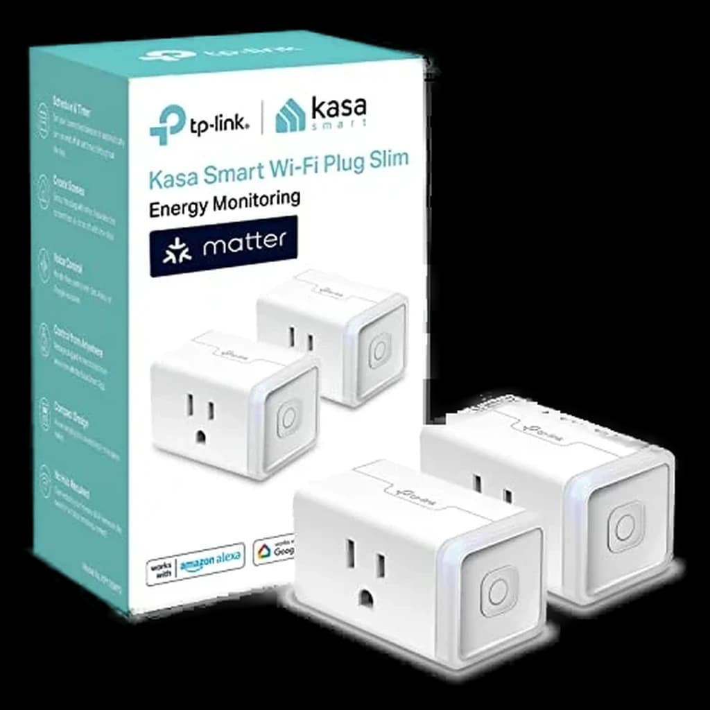 Kasa Matter Smart Plug w/ Energy Monitoring (KP125M, 2-Pack)