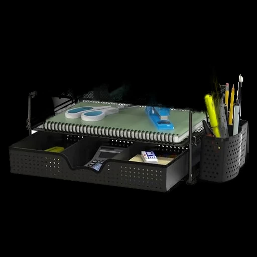 SimpleHouseware Mesh Desk Organizer with Sliding Drawer